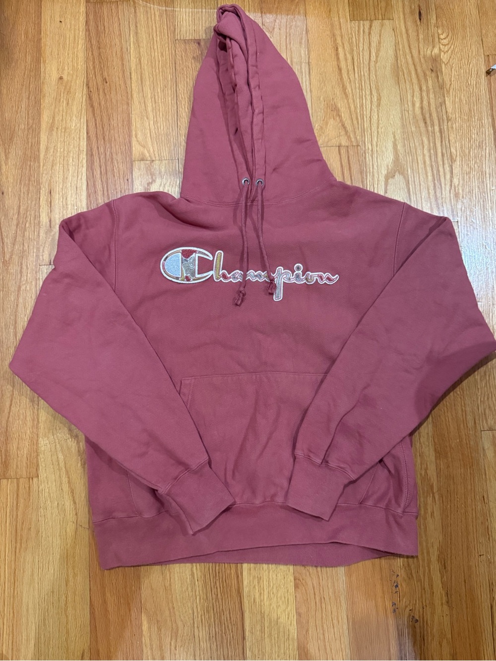 Champion Reverse Weave Mixed Motif Patchwork Hoodie